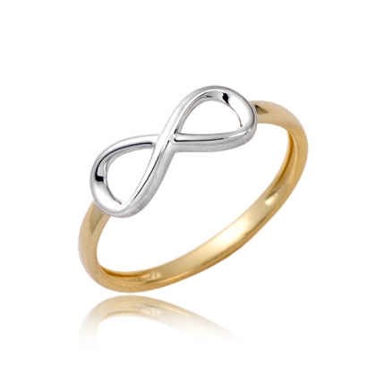 Złoty pierścionek Infinity Love znak nieskończoności próby 585